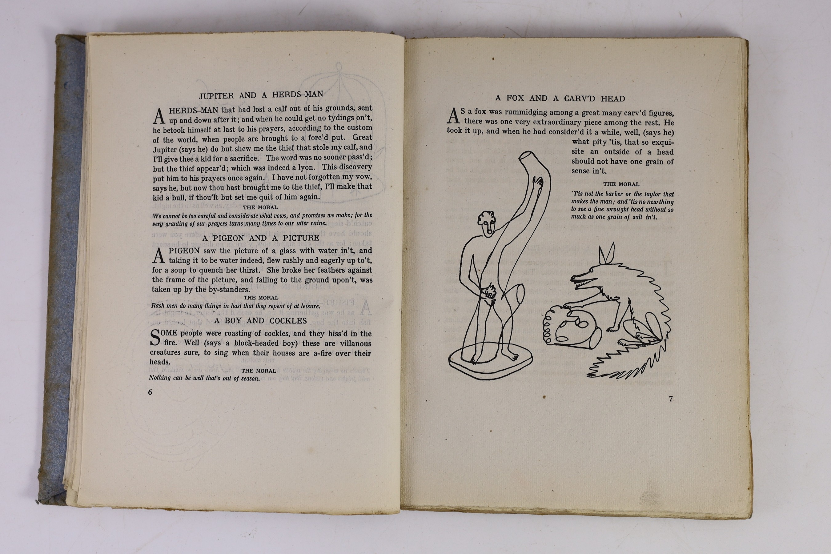 Aesop - Fables, one of 595, on Auverge handmade paper, illustrated by Alexander Calder, 4to, original boards in original d/j, Harrison of Paris, [1931]